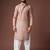 Cream color blended linen weaved kurta for festive