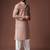 Cream color blended linen weaved kurta for festive