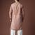 Cream color blended linen weaved kurta for festive