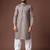 Black color blended linen weaved kurta for festive