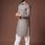 Black color blended linen weaved kurta for festive