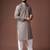 Black color blended linen weaved kurta for festive