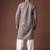 Black color blended linen weaved kurta for festive