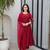 Maroon aari work chanderi stitched pant anarkali