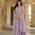 avender georgette embroidered gown with flowing dupatta for festive glamour