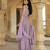 avender georgette embroidered gown with flowing dupatta for festive glamour