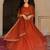 Elegant rust georgette gown with embroidered dupatta for festive occasions