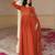 Elegant rust georgette gown with embroidered dupatta for festive occasions