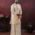 Tissue line gold kurta and mundu set