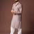 Mauvish brown color blended linen weaved kurta for festive