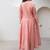 Peach aari work chanderi stitched pant anarkali