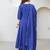 Royal blue aari work chanderi stitched pant anarkali
