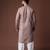 Mauvish brown color blended linen weaved kurta for festive
