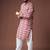 Dusty rose color blended linen weaved kurta for festive