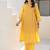 Mari gold aari work chanderi stitched pant co-ord set