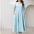 Powder blue aari work chanderi stitched pant anarkali