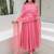 Gulab pink embroidered chanderi stitched pant kurta set