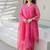 Gulab pink embroidered chanderi stitched pant kurta set