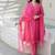 Gulab pink embroidered chanderi stitched pant kurta set