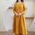 Sunlit mustard aari work chanderi stitched pant anarkali
