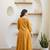 Sunlit mustard aari work chanderi stitched pant anarkali