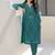 Teal noor aari work chanderi stitched pant co-ord set