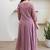 Lilac aari work chanderi stitched pant anarkali