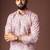 Pinkish multicolor color blended linen weaved kurta for festive