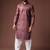 Wine color blended linen weaved kurta for festive