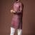 Wine color blended linen weaved kurta for festive