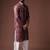 Wine color blended linen weaved kurta for festive
