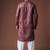 Wine color blended linen weaved kurta for festive