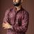 Wine color blended linen weaved kurta for festive