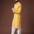 Yellow color blended linen weaved kurta for festive
