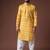 Yellow color blended linen weaved kurta for festive