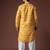 Yellow color blended linen weaved kurta for festive