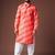 Orange color blended linen weaved kurta for festive