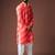 Orange color blended linen weaved kurta for festive
