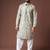 Greenish blue color blended linen weaved kurta for festive