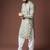 Greenish blue color blended linen weaved kurta for festive