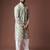 Greenish blue color blended linen weaved kurta for festive
