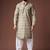 Mehandi green color blended linen weaved kurta for festive