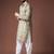 Mehandi green color blended linen weaved kurta for festive
