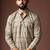 Mehandi green color blended linen weaved kurta for festive