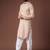 White color blended linen weaved kurta for festive