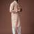White color blended linen weaved kurta for festive