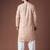White color blended linen weaved kurta for festive