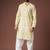 Yellow color blended linen weaved kurta for festive