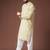 Yellow color blended linen weaved kurta for festive