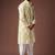 Yellow color blended linen weaved kurta for festive